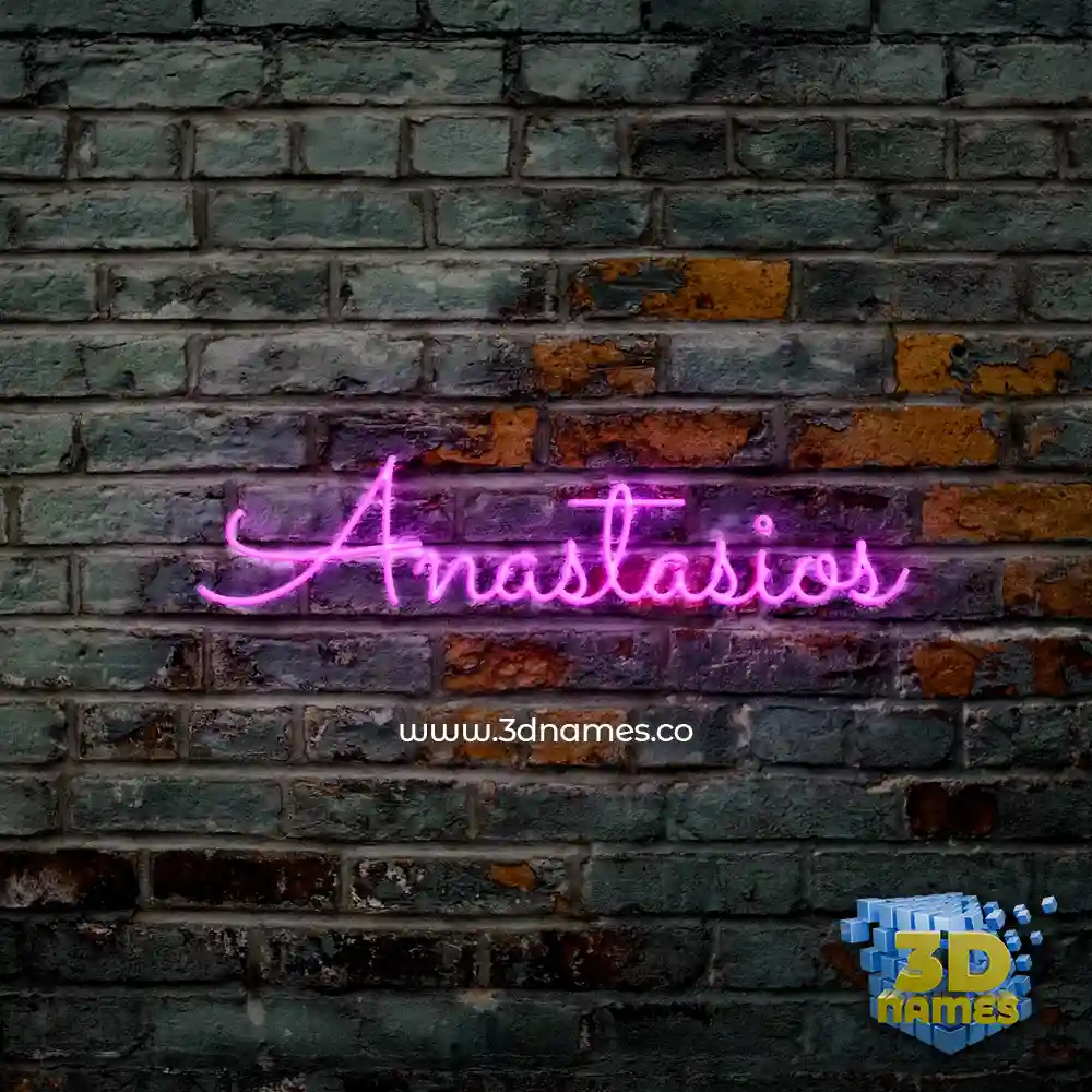 anastasios in Pink Neon style - 3D name wallpaper