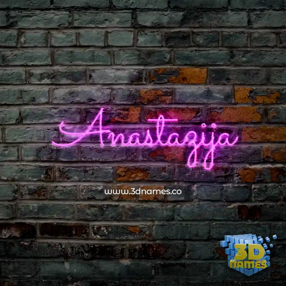 anastazija in Pink Neon style - 3D name wallpaper