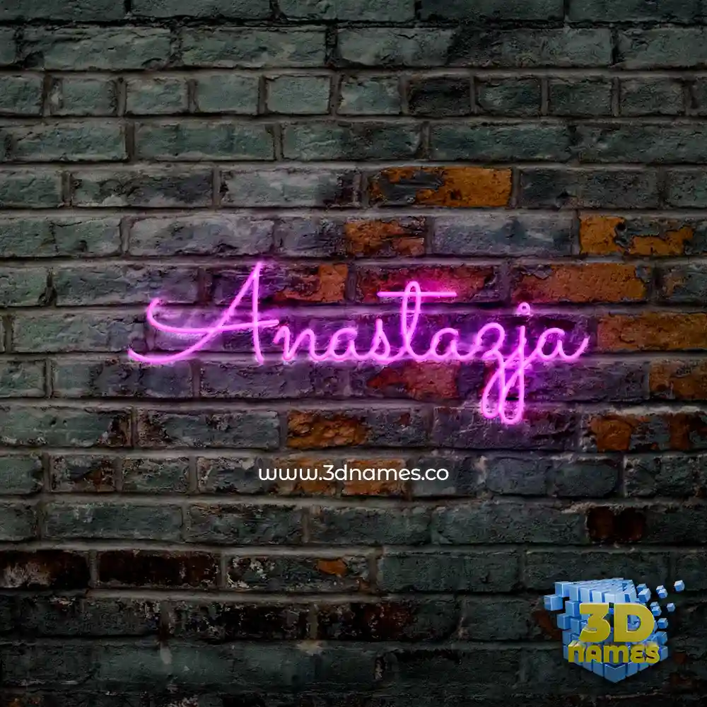 anastazja in Pink Neon style - 3D name wallpaper