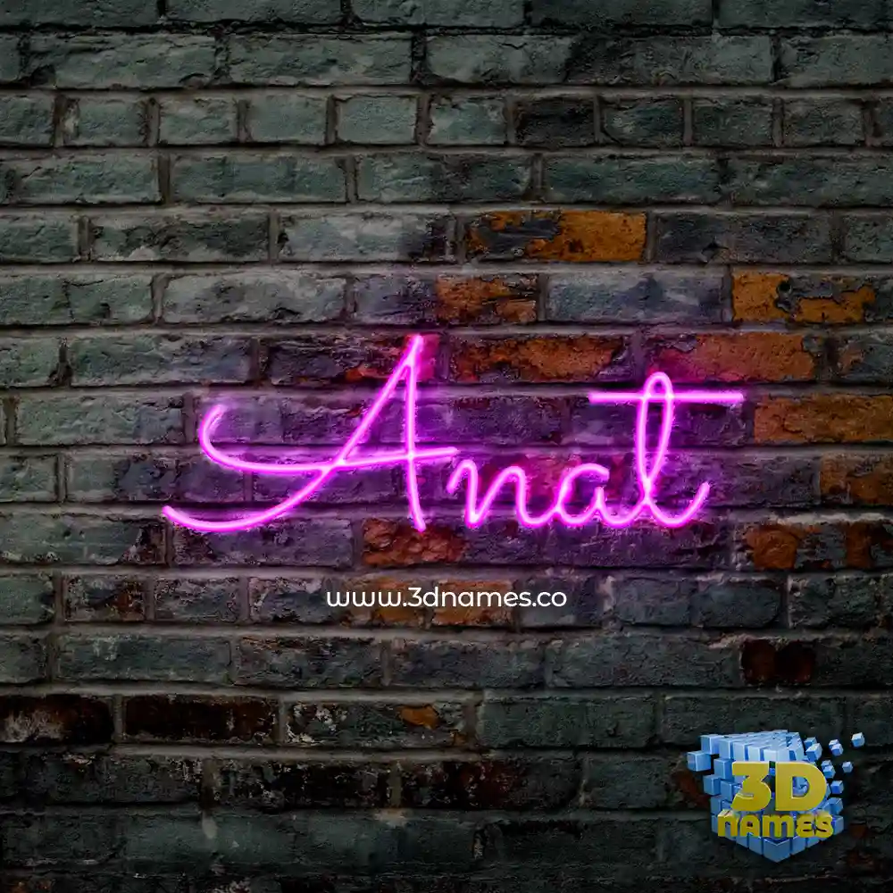 anat in Pink Neon style - 3D name wallpaper