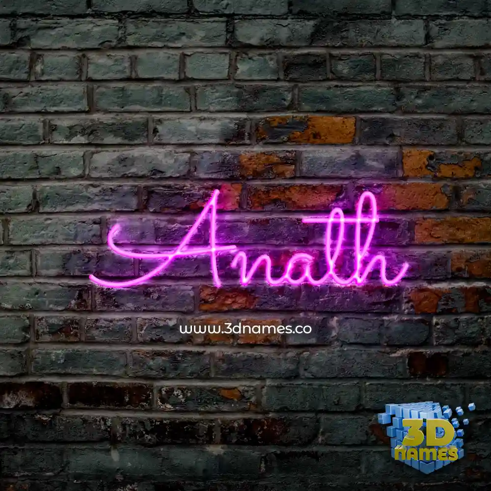 anath in Pink Neon style - 3D name wallpaper