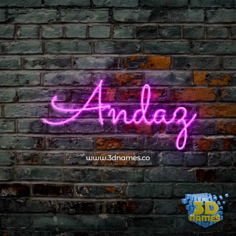 andaz in Pink Neon style - 3D name wallpaper