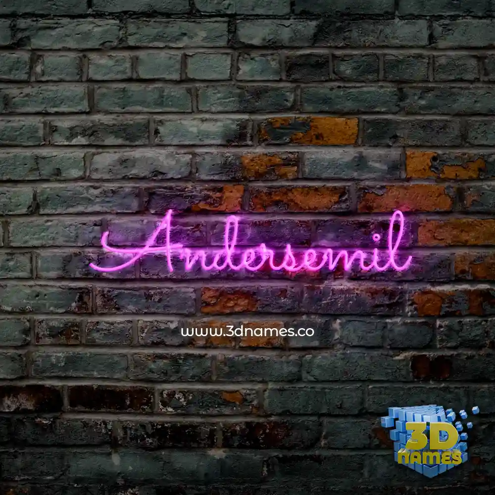 andersemil in Pink Neon style - 3D name wallpaper