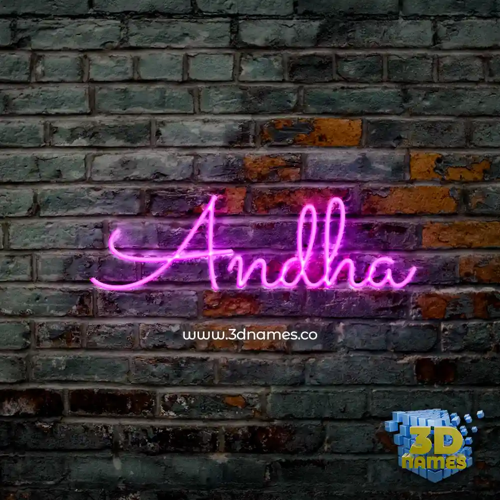 andha in Pink Neon style - 3D name wallpaper