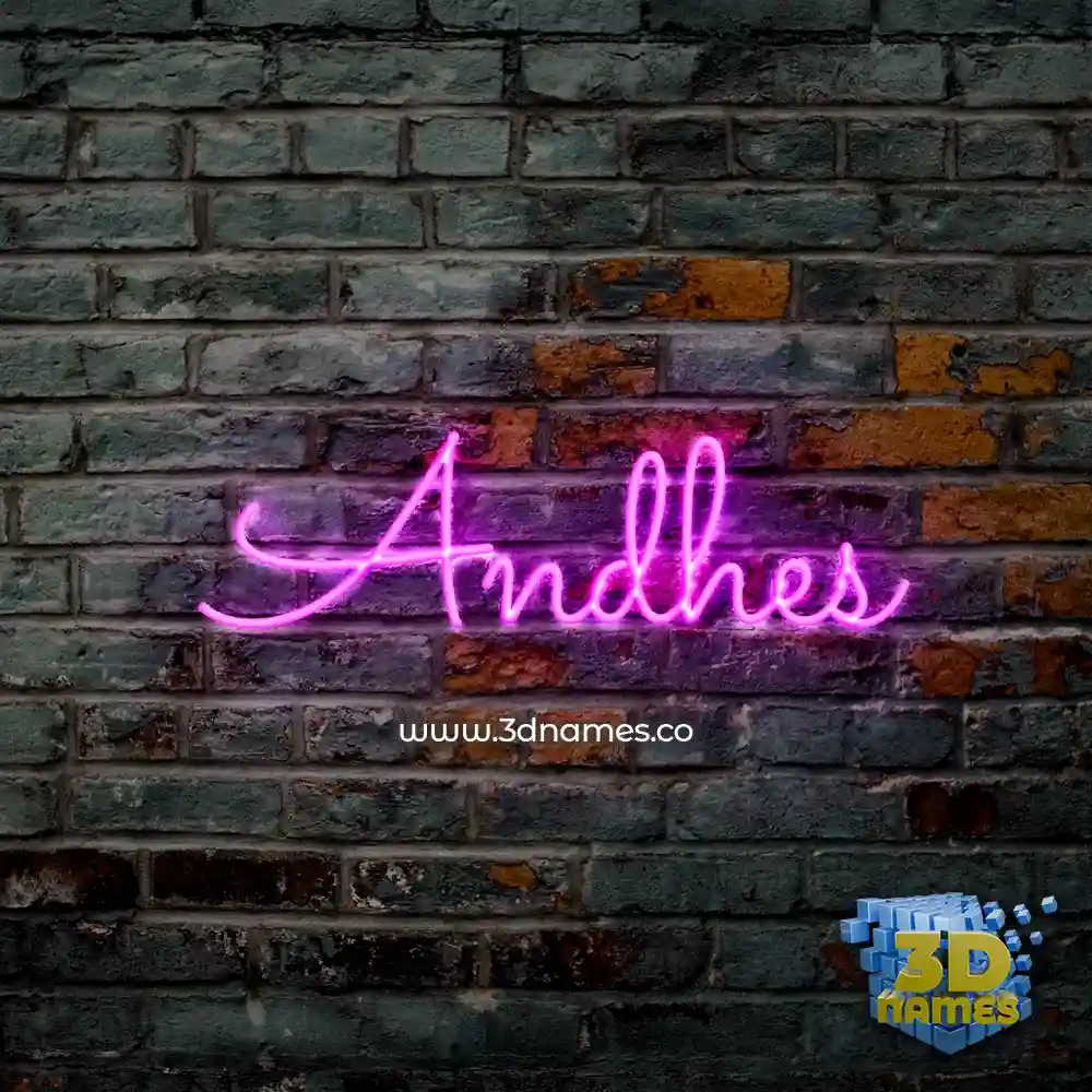 andhes in Pink Neon style - 3D name wallpaper
