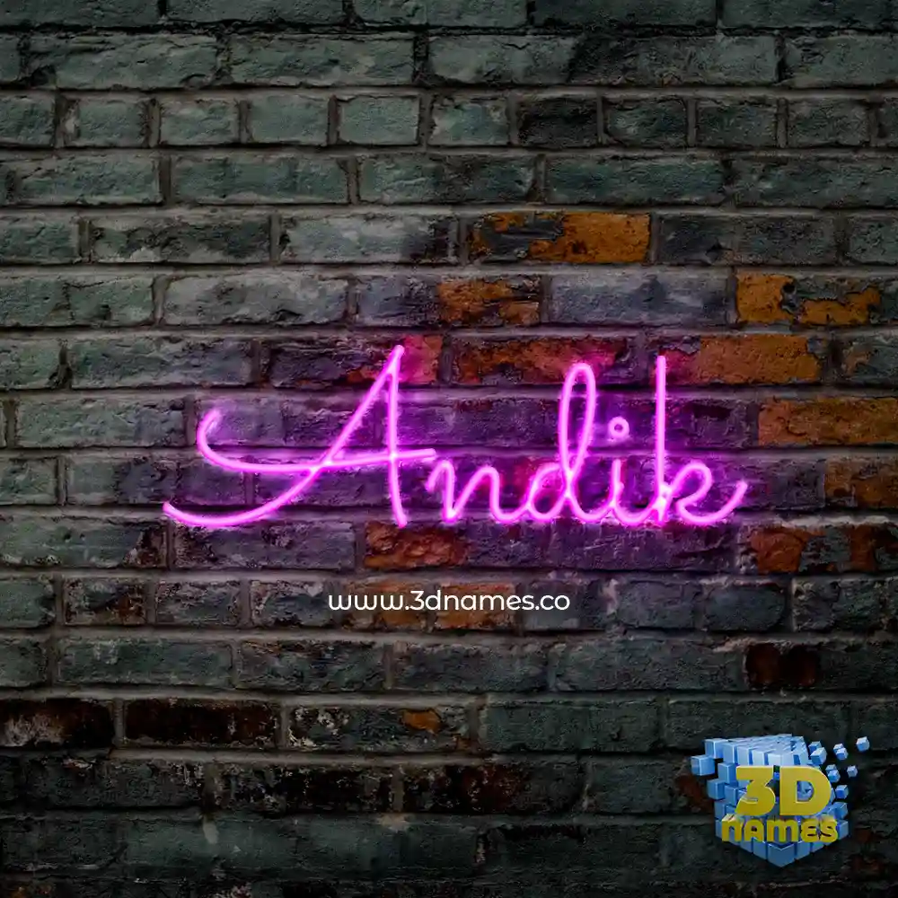 andik in Pink Neon style - 3D name wallpaper