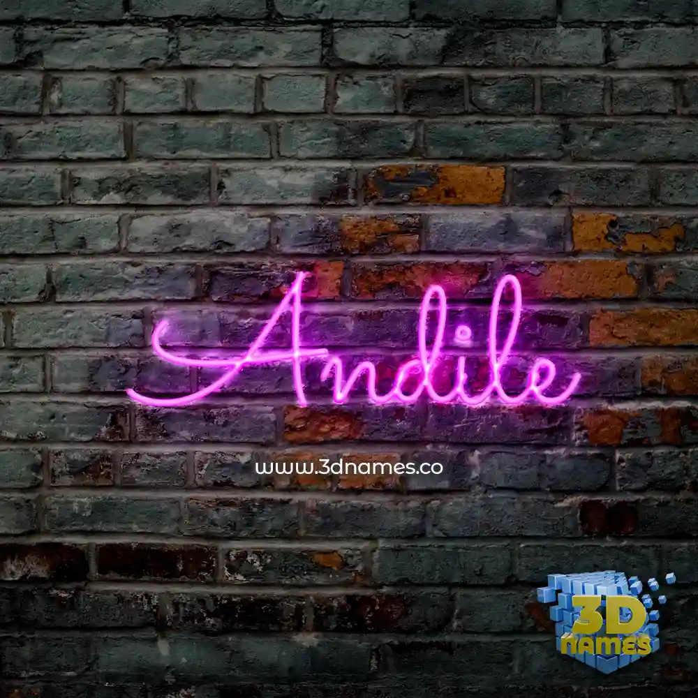 andile in Pink Neon style - 3D name wallpaper