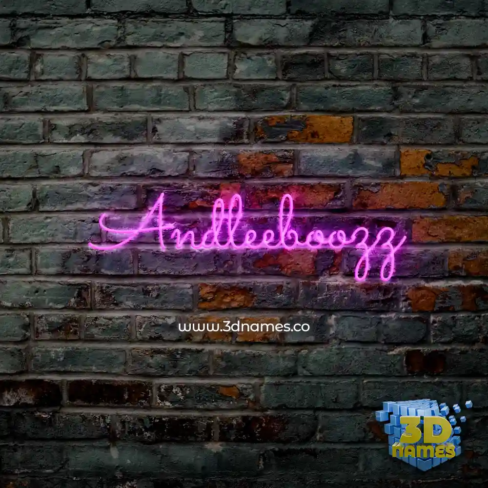 andleeboozz in Pink Neon style - 3D name wallpaper