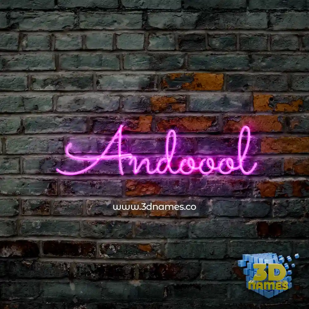 andoool in Pink Neon style - 3D name wallpaper