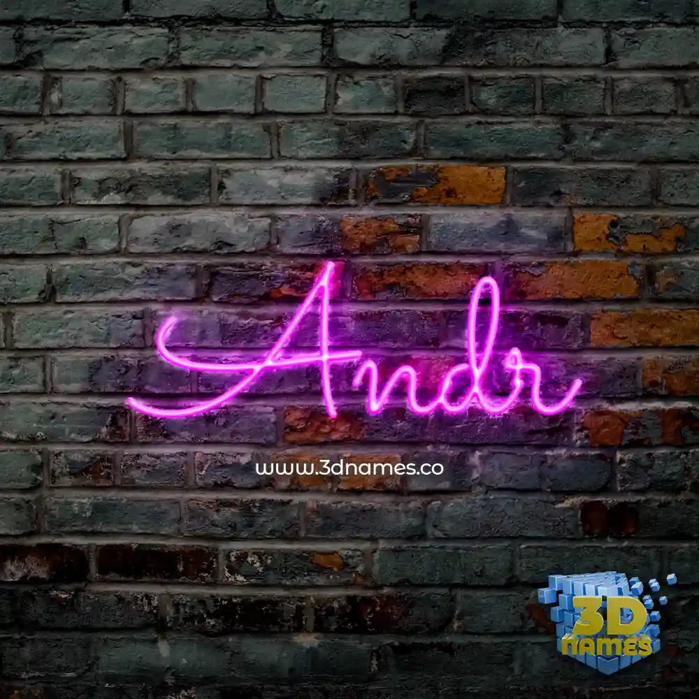 andr in Pink Neon style - 3D name wallpaper