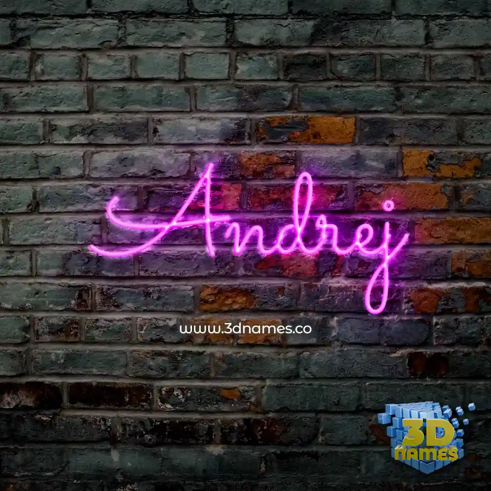 andrej in Pink Neon style - 3D name wallpaper