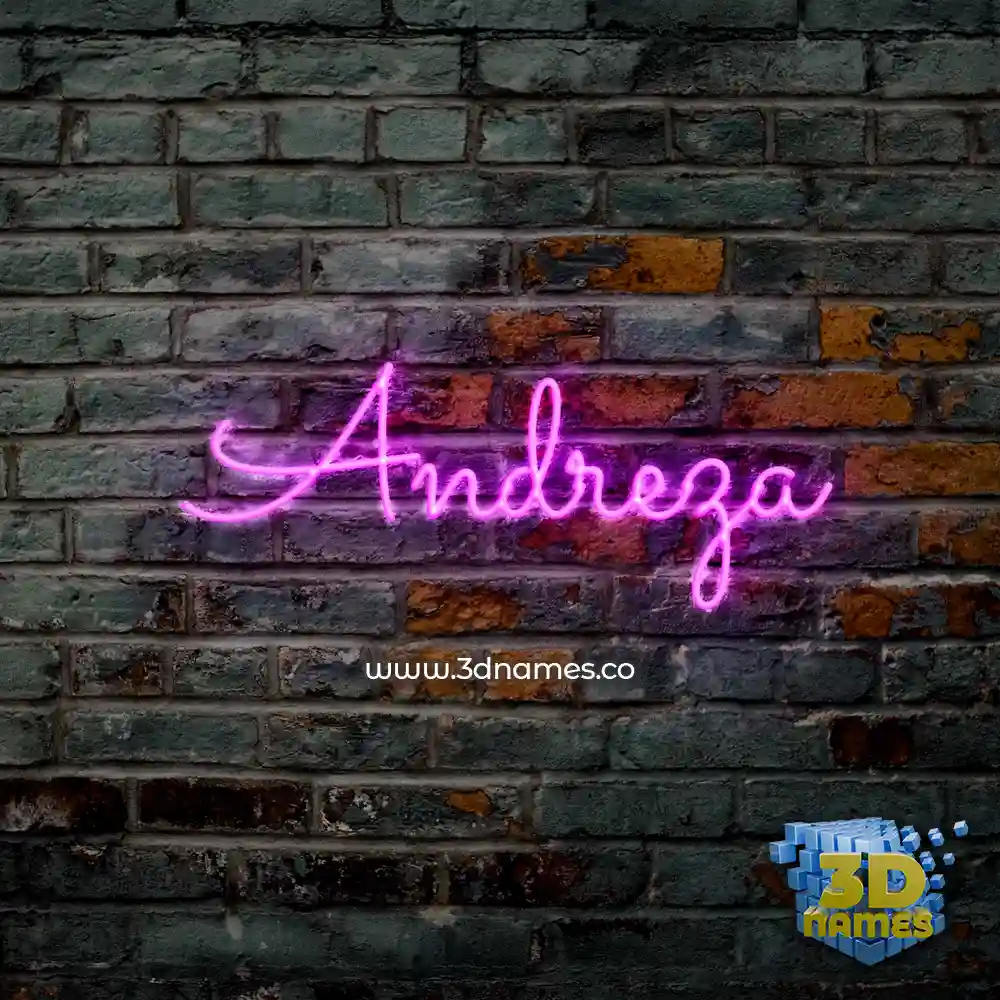 andreza in Pink Neon style - 3D name wallpaper