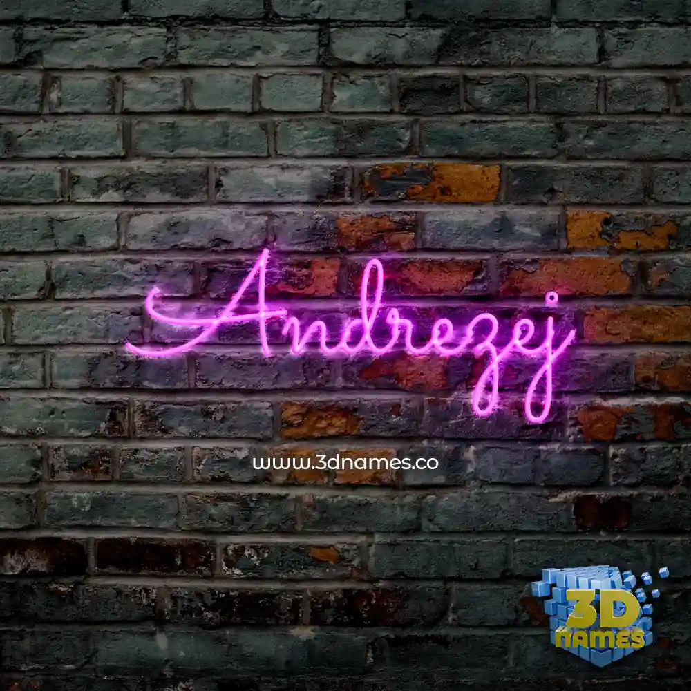 andrezej in Pink Neon style - 3D name wallpaper