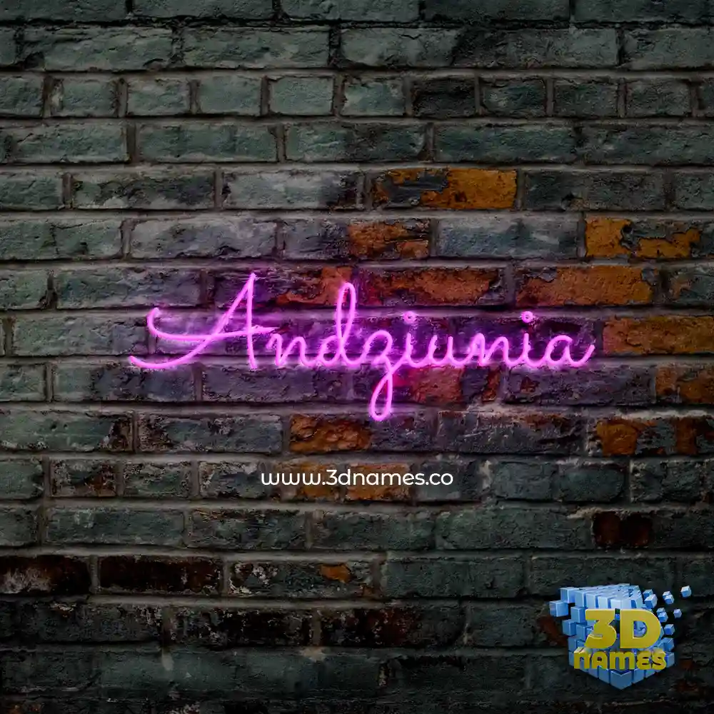 andziunia in Pink Neon style - 3D name wallpaper