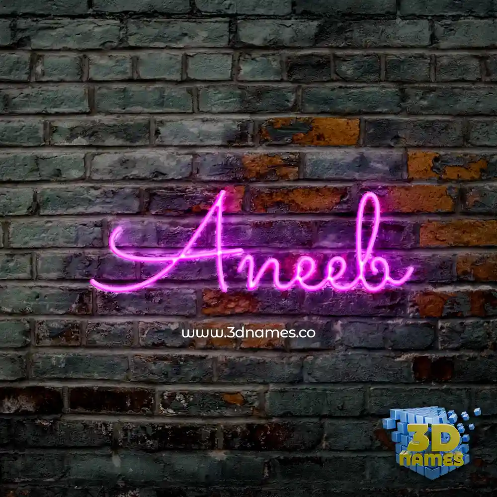 aneeb in Pink Neon style - 3D name wallpaper