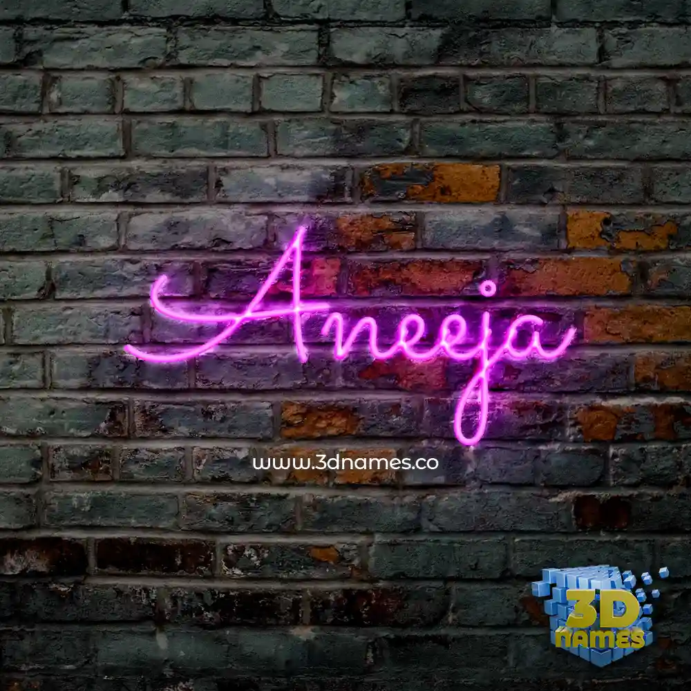 aneeja in Pink Neon style - 3D name wallpaper