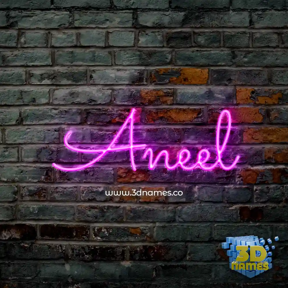 aneel in Pink Neon style - 3D name wallpaper
