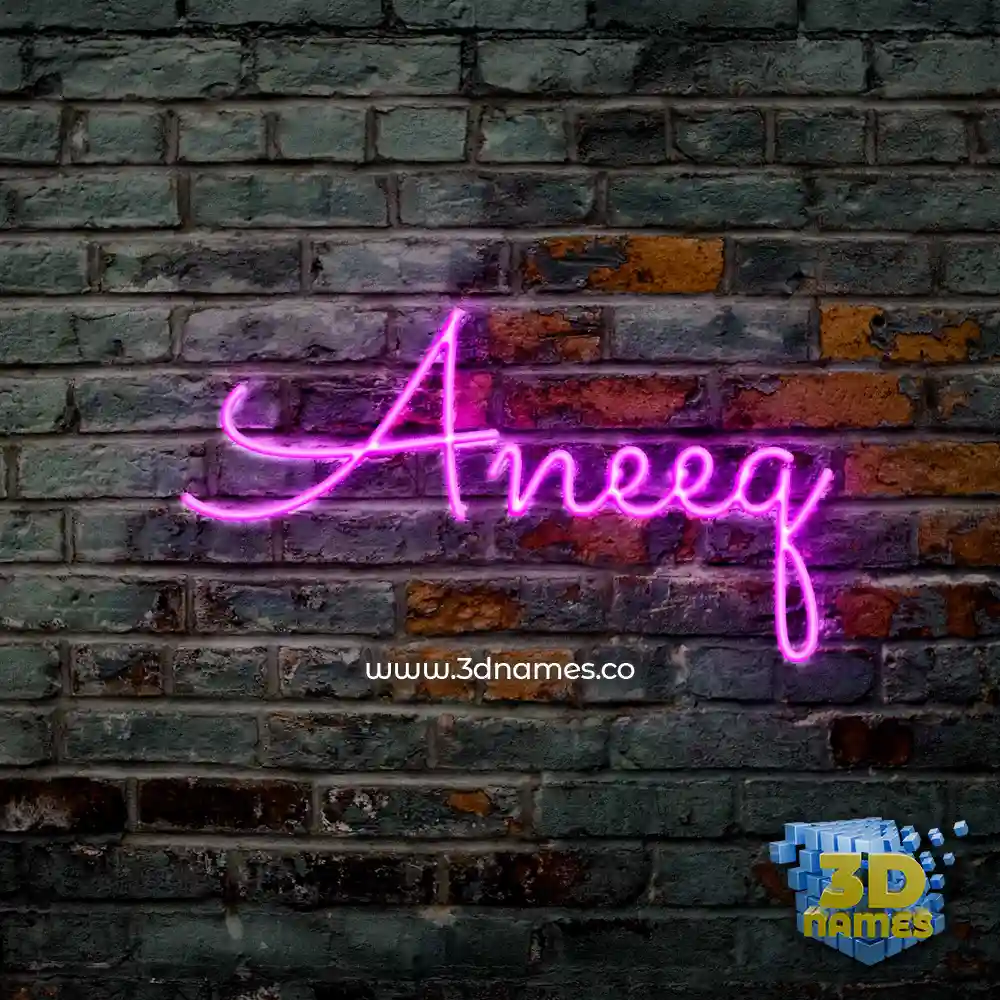 aneeq in Pink Neon style - 3D name wallpaper