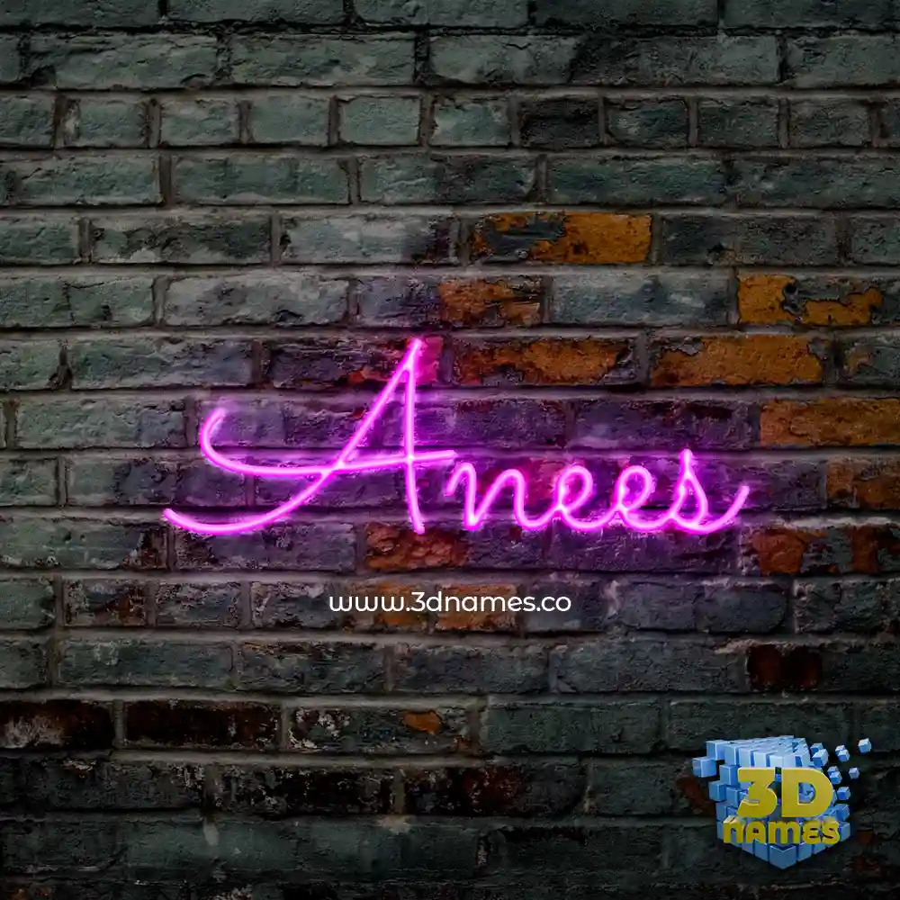 anees in Pink Neon style - 3D name wallpaper