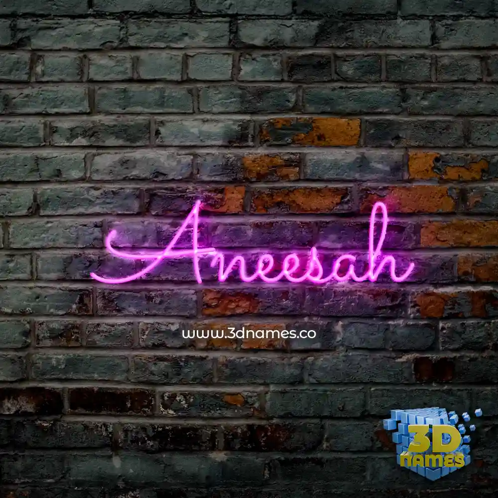 aneesah in Pink Neon style - 3D name wallpaper