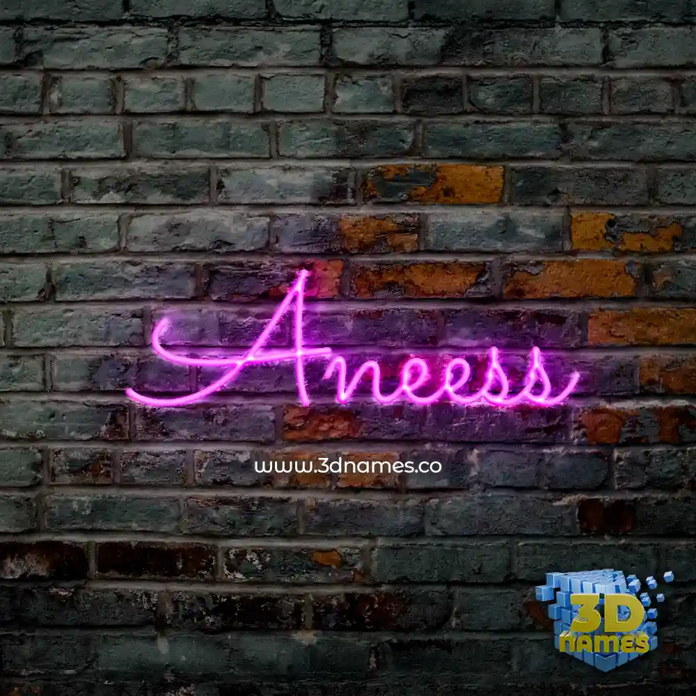 aneess in Pink Neon style - 3D name wallpaper