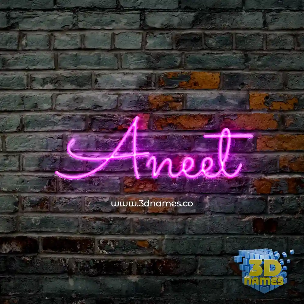aneet in Pink Neon style - 3D name wallpaper