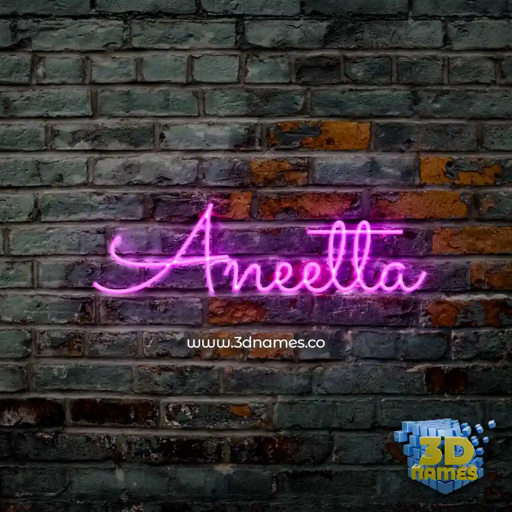 aneetta in Pink Neon style - 3D name wallpaper