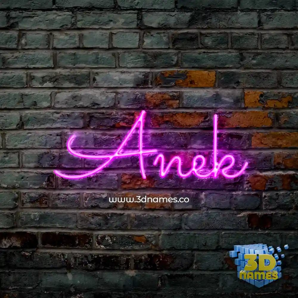 anek in Pink Neon style - 3D name wallpaper
