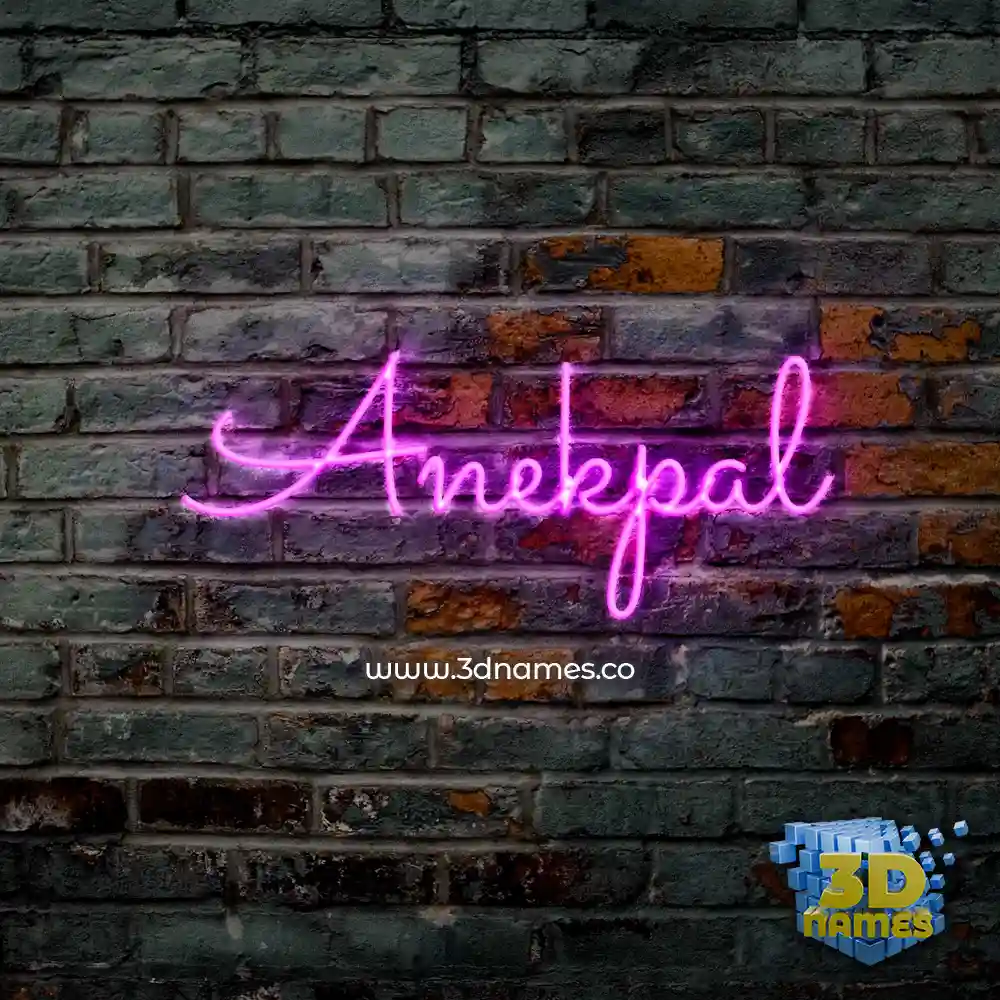 anekpal in Pink Neon style - 3D name wallpaper