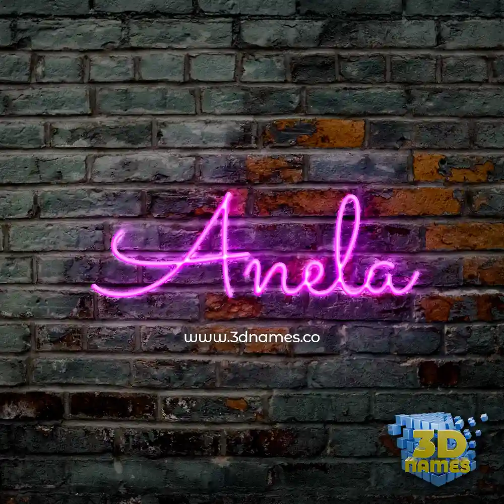 anela in Pink Neon style - 3D name wallpaper