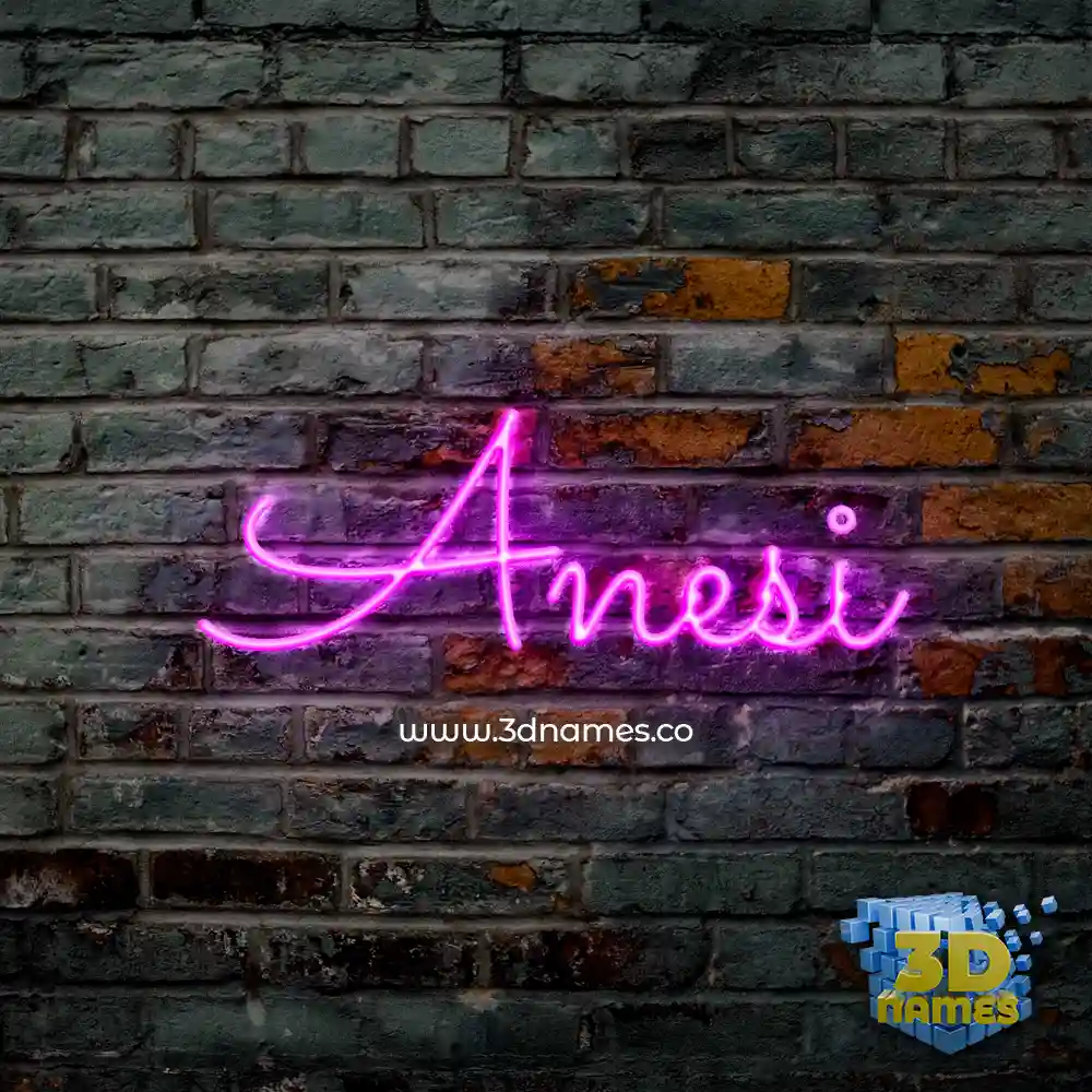 anesi in Pink Neon style - 3D name wallpaper