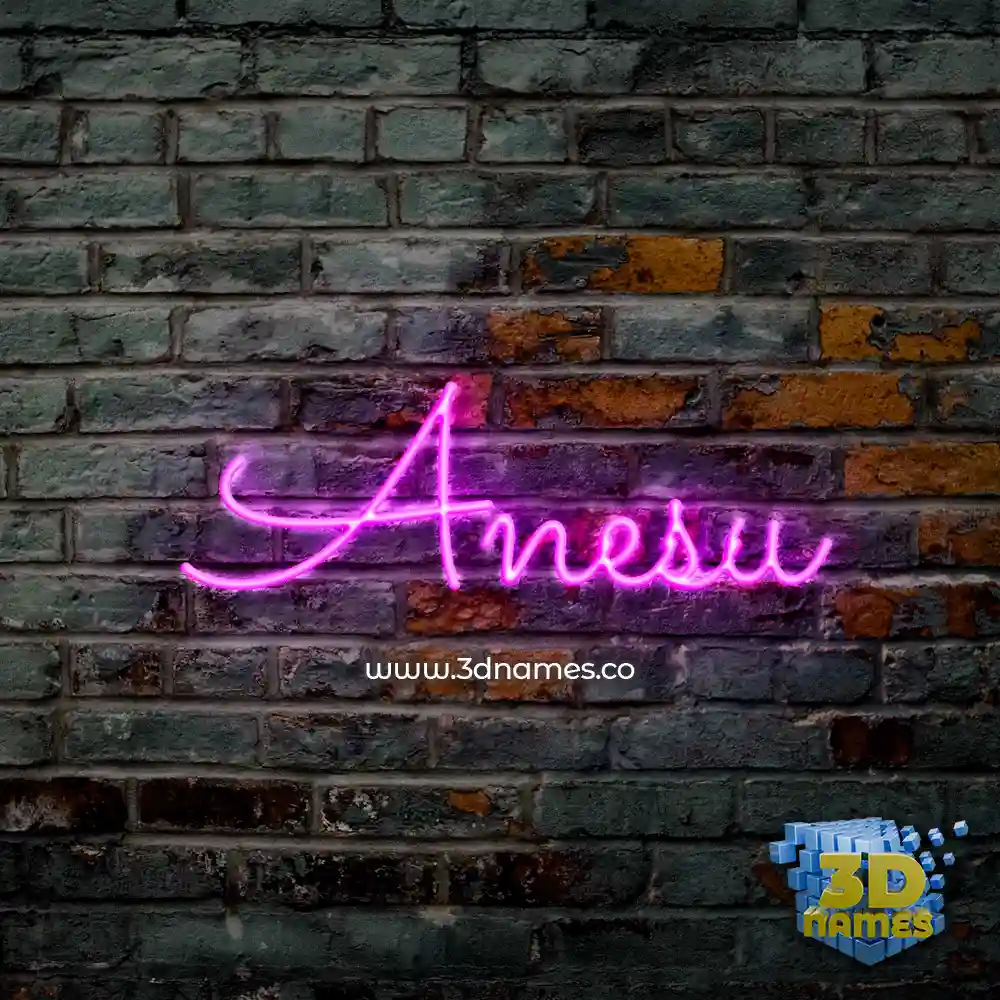 anesu in Pink Neon style - 3D name wallpaper