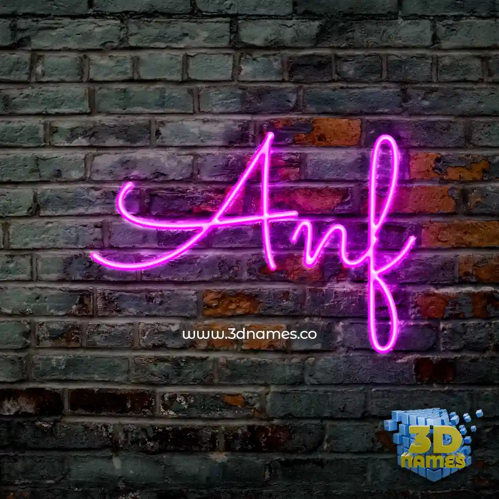 anf in Pink Neon style - 3D name wallpaper