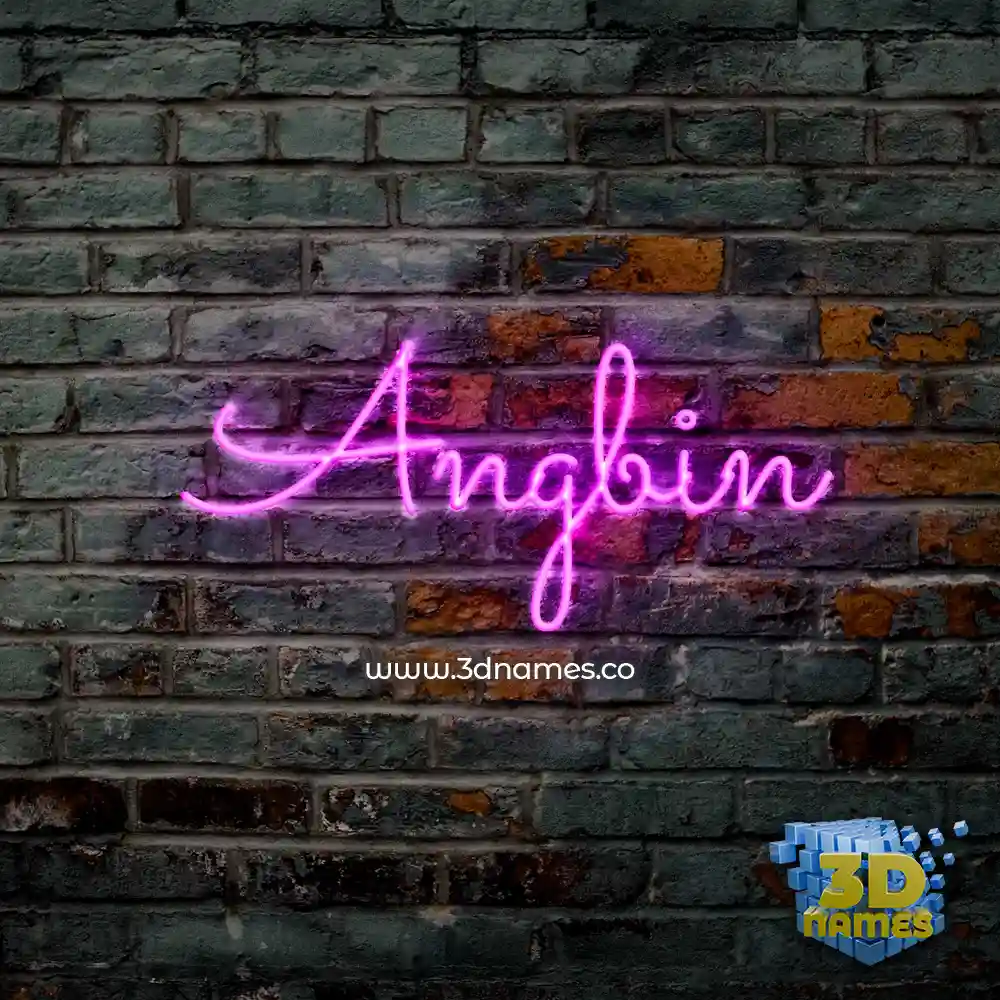 angbin in Pink Neon style - 3D name wallpaper