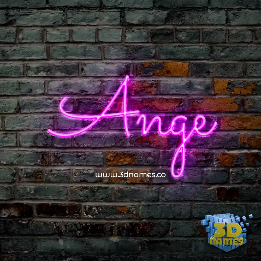 ange in Pink Neon style - 3D name wallpaper