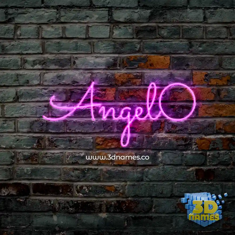 angel0 in Pink Neon style - 3D name wallpaper