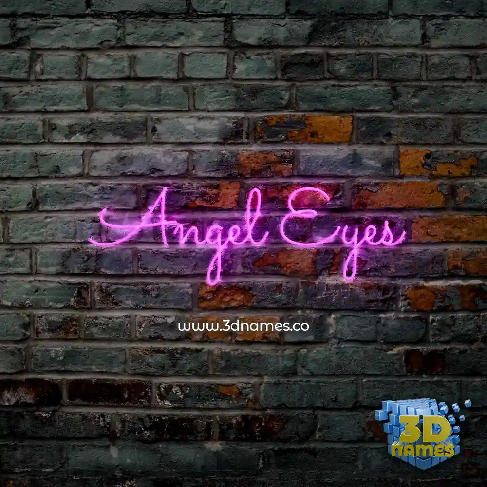 angel eyes in Pink Neon style - 3D name wallpaper