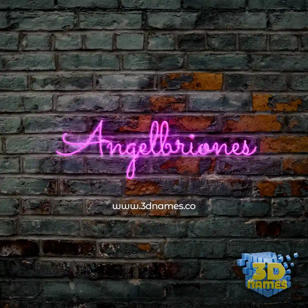 angelbriones in Pink Neon style - 3D name wallpaper