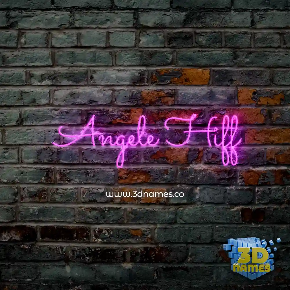 angele hiff in Pink Neon style - 3D name wallpaper