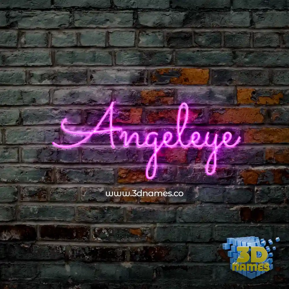 angeleye in Pink Neon style - 3D name wallpaper