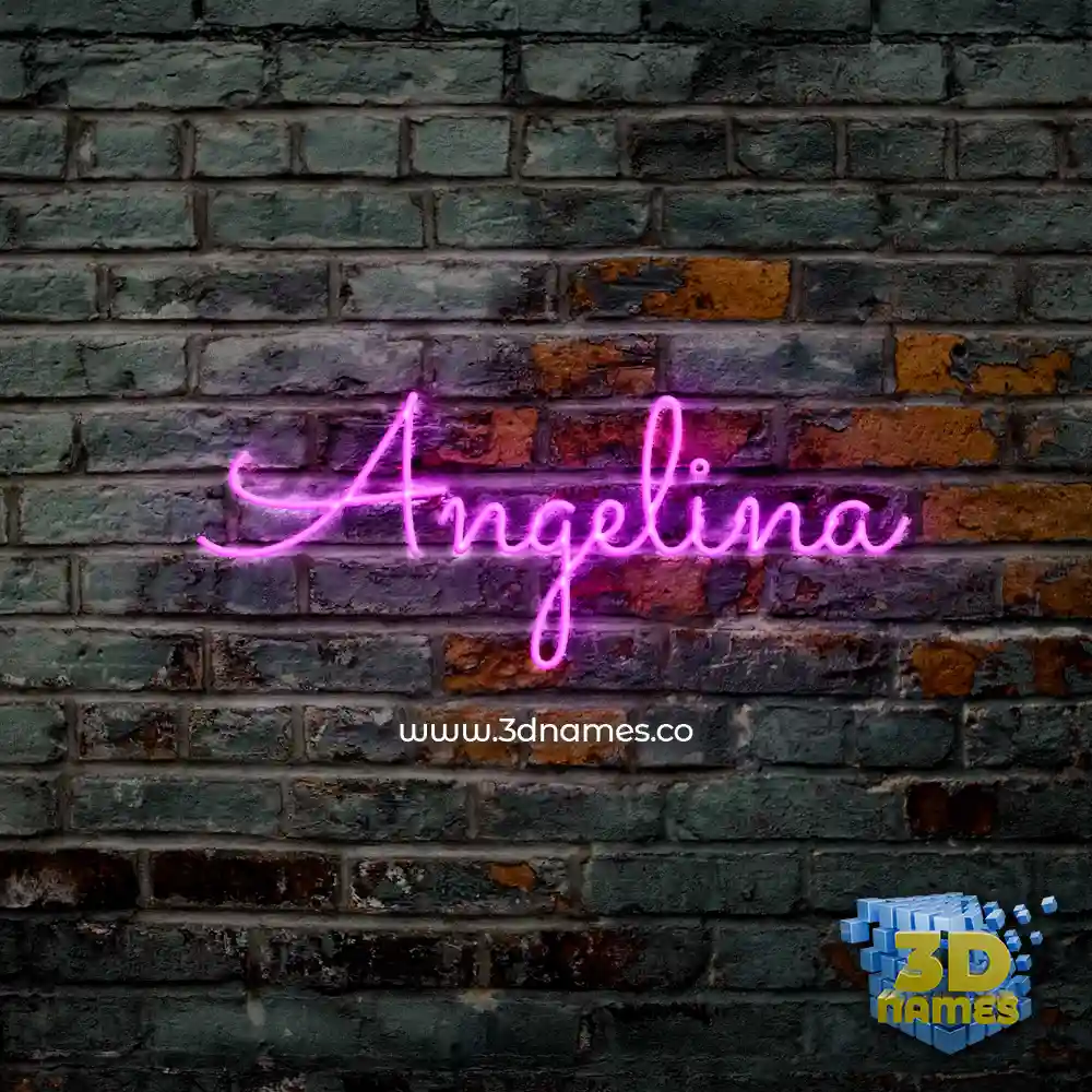 angelina in Pink Neon style - 3D name wallpaper