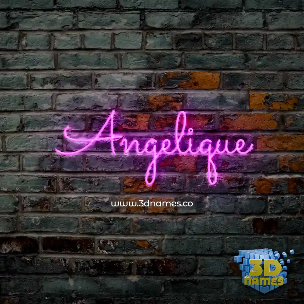 angelique in Pink Neon style - 3D name wallpaper