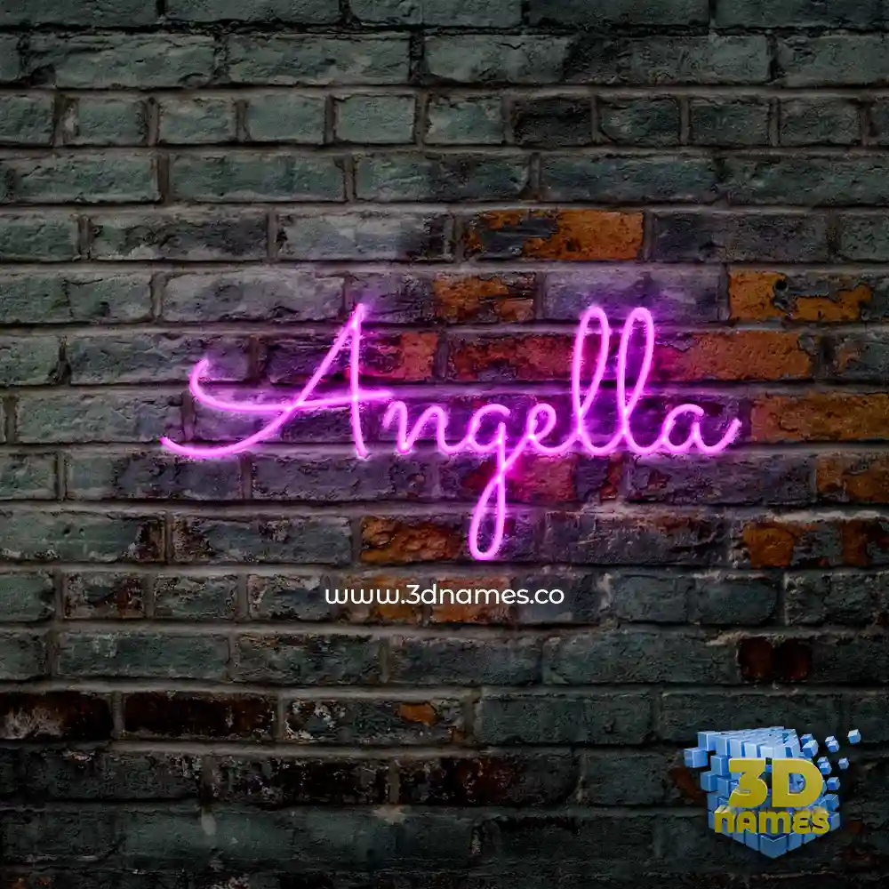 angella in Pink Neon style - 3D name wallpaper