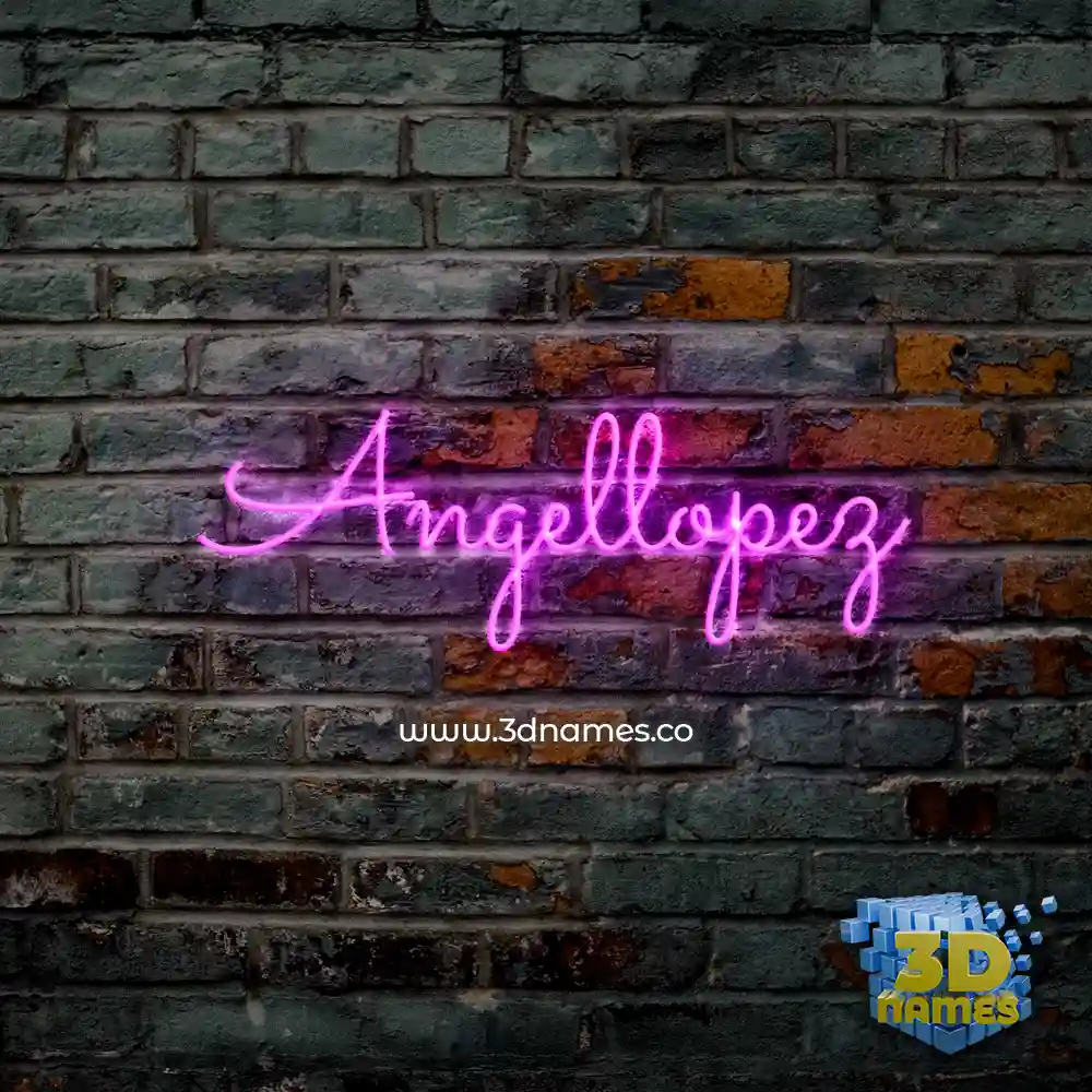 angellopez in Pink Neon style - 3D name wallpaper