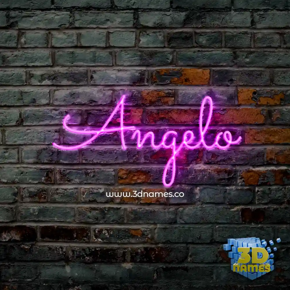 angelo in Pink Neon style - 3D name wallpaper