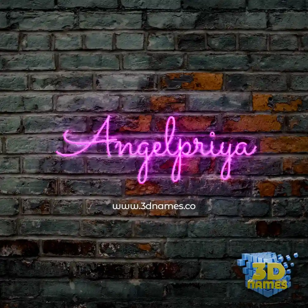 angelpriya in Pink Neon style - 3D name wallpaper