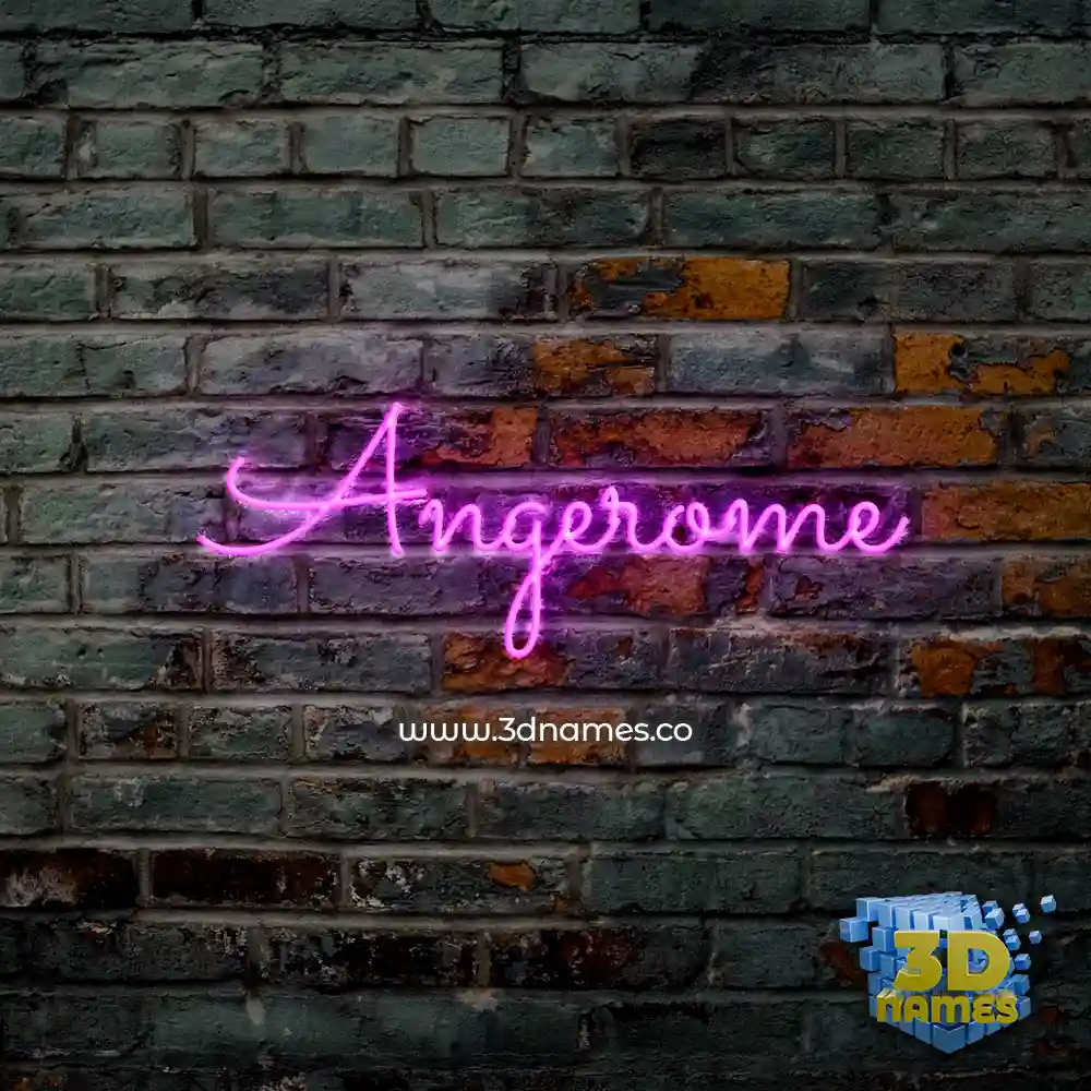 angerome in Pink Neon style - 3D name wallpaper