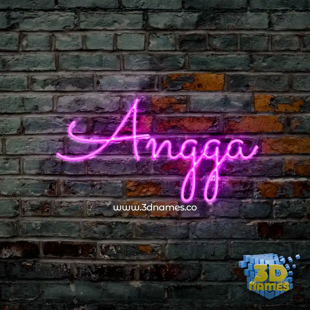 angga in Pink Neon style - 3D name wallpaper
