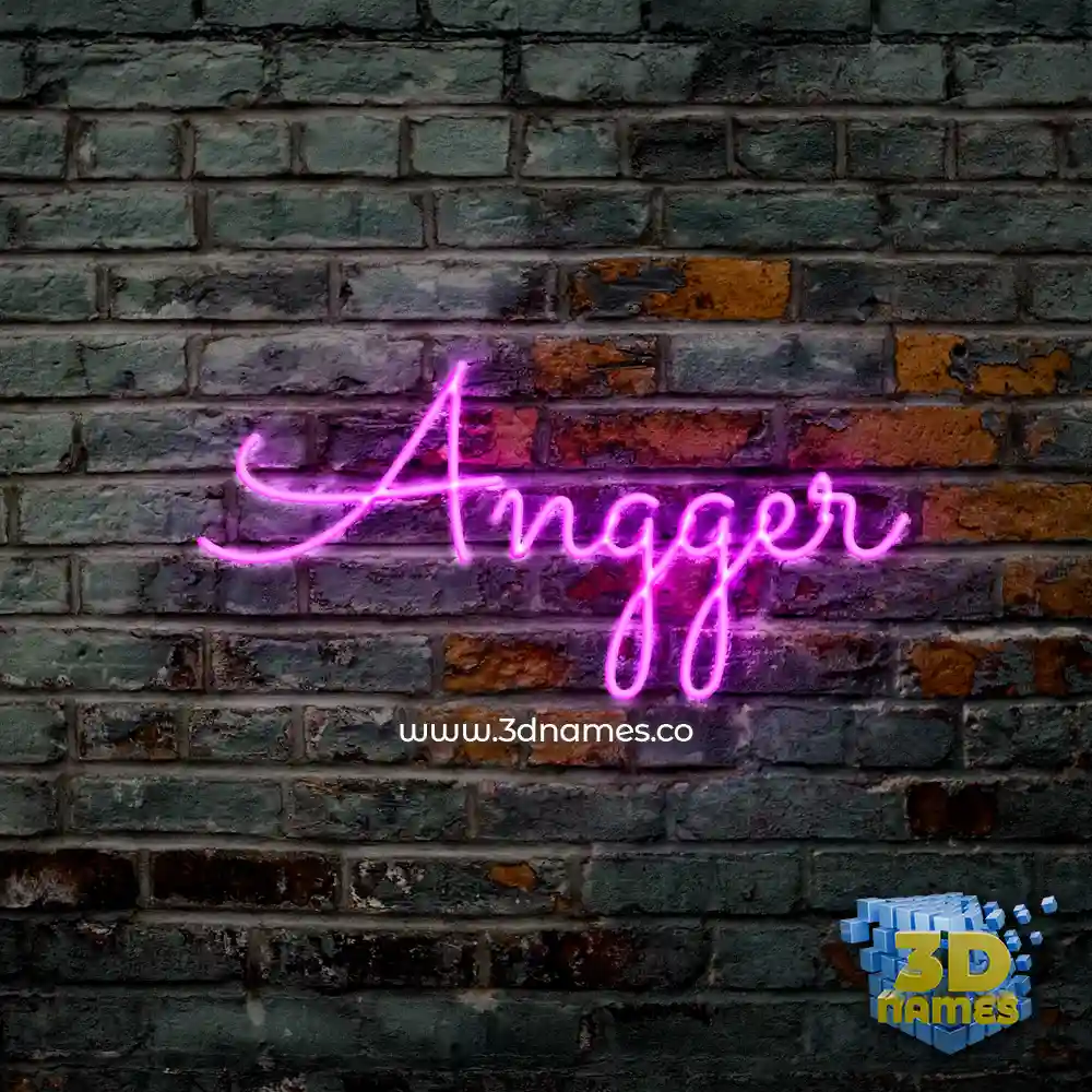angger in Pink Neon style - 3D name wallpaper