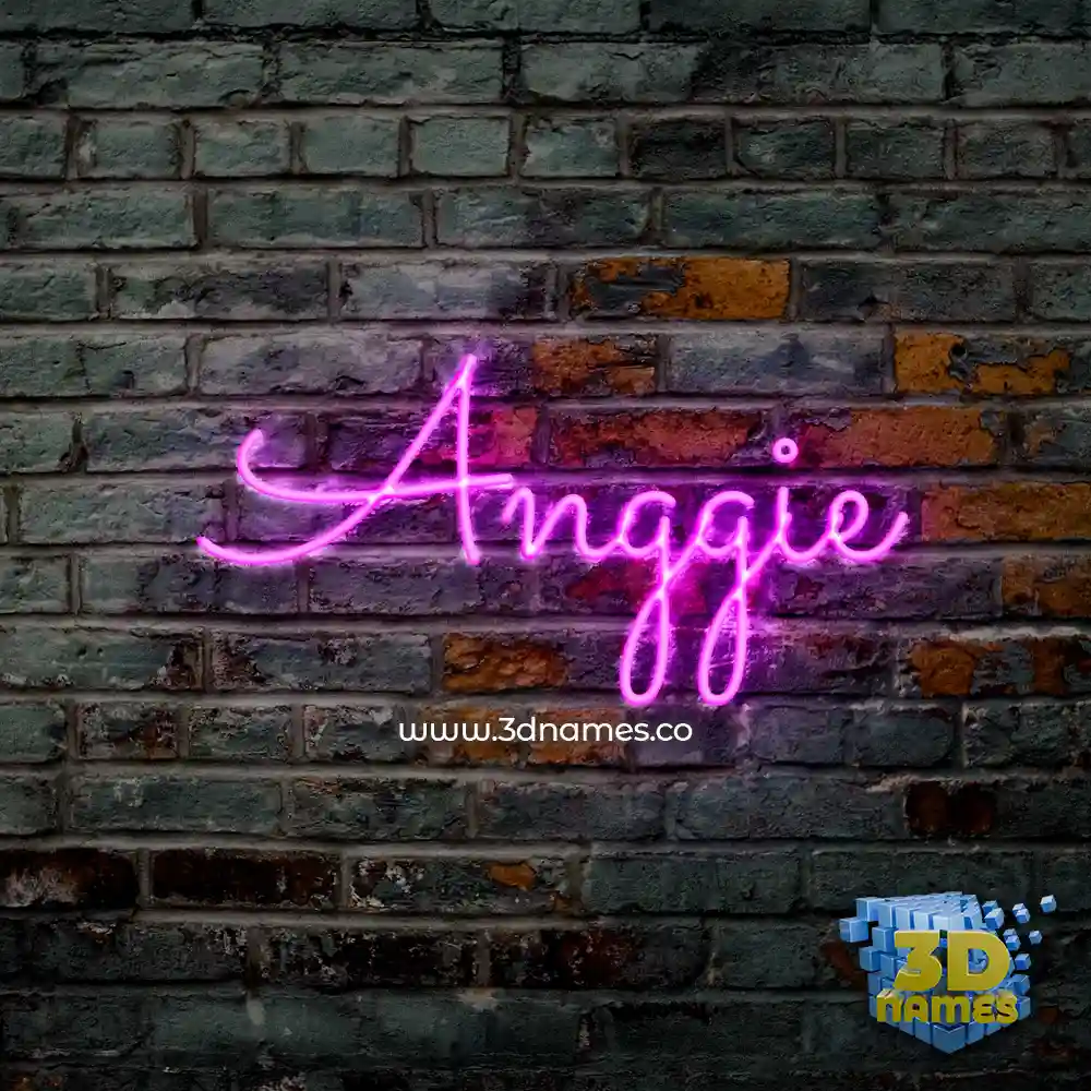 anggie in Pink Neon style - 3D name wallpaper